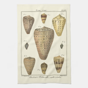 Vintage Kegelschnecken Geschirrtuch