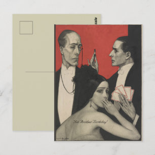 Vintage Kein Wieder Ein Geburtstag Kunst Leute Postkarte