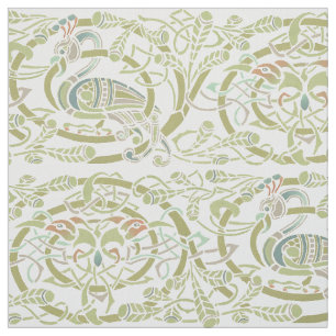 Vintage keltische Knot Peacock Birds Pattern Friez Stoff