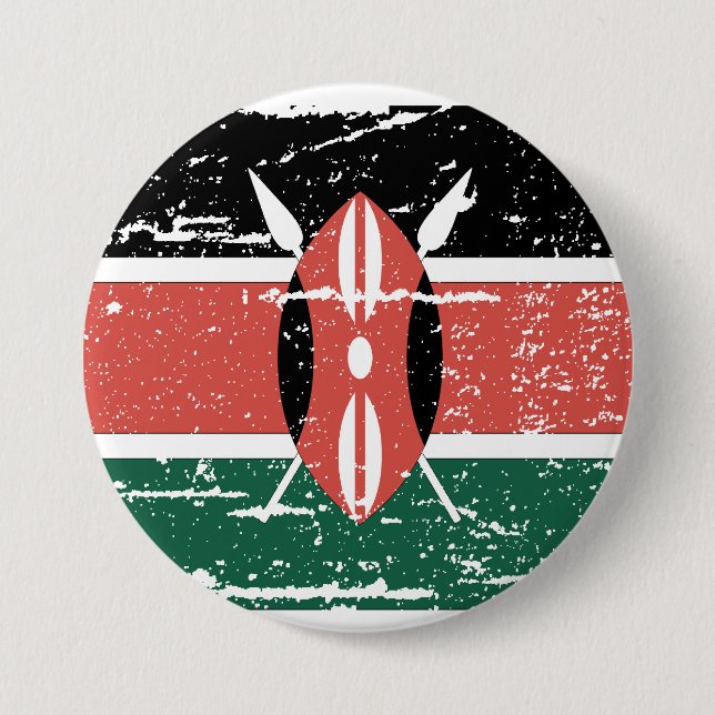Vintage Kenia-Flagge Button (Vorderseite)