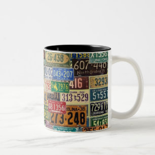 Vintage-Kennzeichen Zweifarbige Tasse