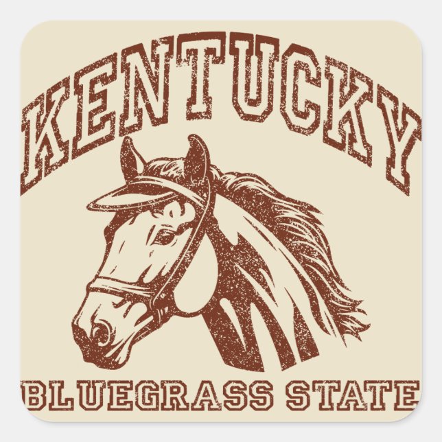 Vintage Kentucky Quadratischer Aufkleber (Vorderseite)