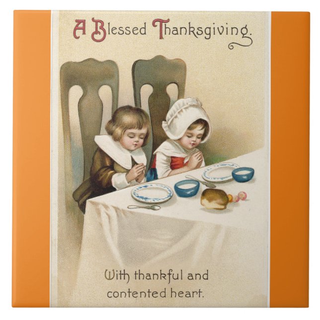 Vintage Keramik Pilgris Fliese (Vorderseite)