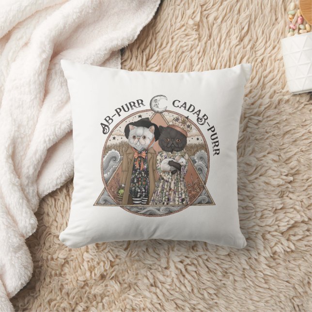 Vintage KernkatzenHexen Halloween Kissen (Decke)