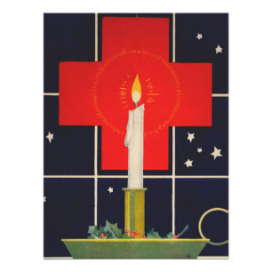 Vintage Kerze mit Kreuz-Zeichen Poster