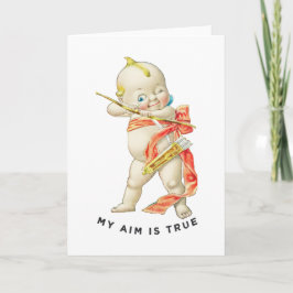 Vintage Kewpie Cupid My Aim Is True Valentinstag Karte
