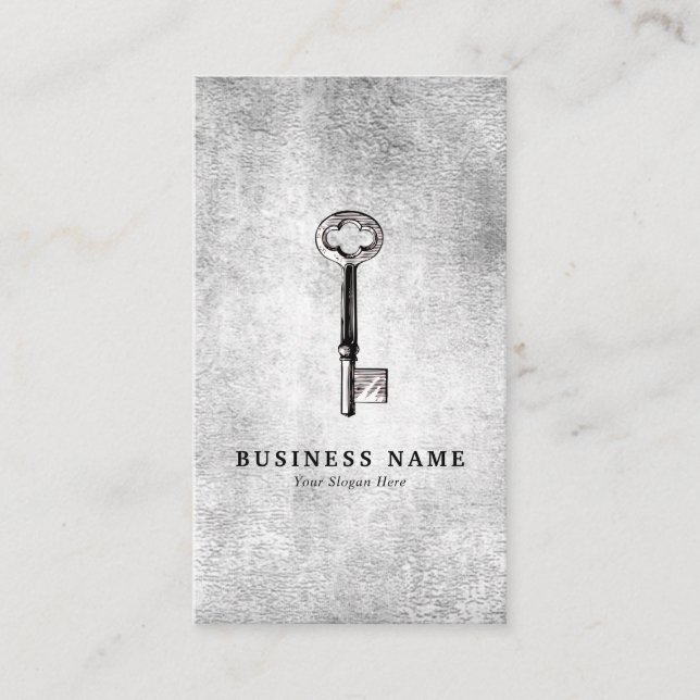 Vintage Key-Business-Karte Visitenkarte (Vorderseite)