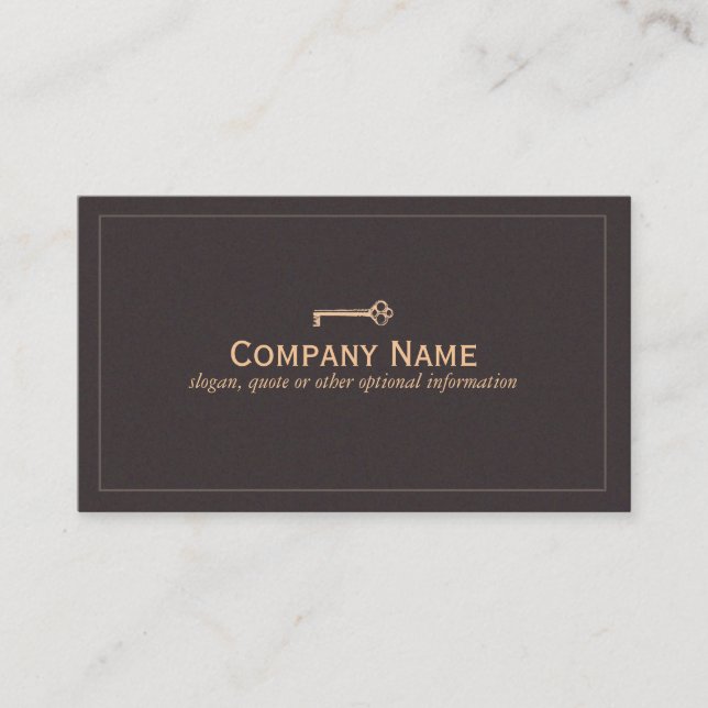Vintage Key-Business-Karte Visitenkarte (Vorderseite)