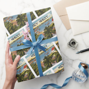 Vintage Key West Florida Szene Geschenkpapier