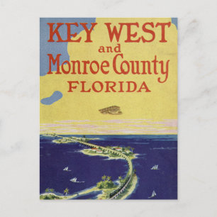 Vintage Key West Monroe Comté Florida Carte postal