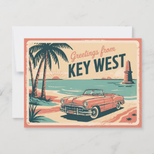 Vintage Key West Postkarte Grüße aus