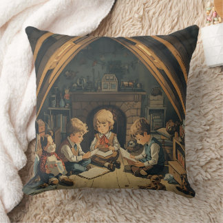 Vintage Kids Studying Kissen
