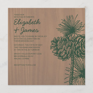 Vintage Kiefern-Kegel, die Einladungen Wedding