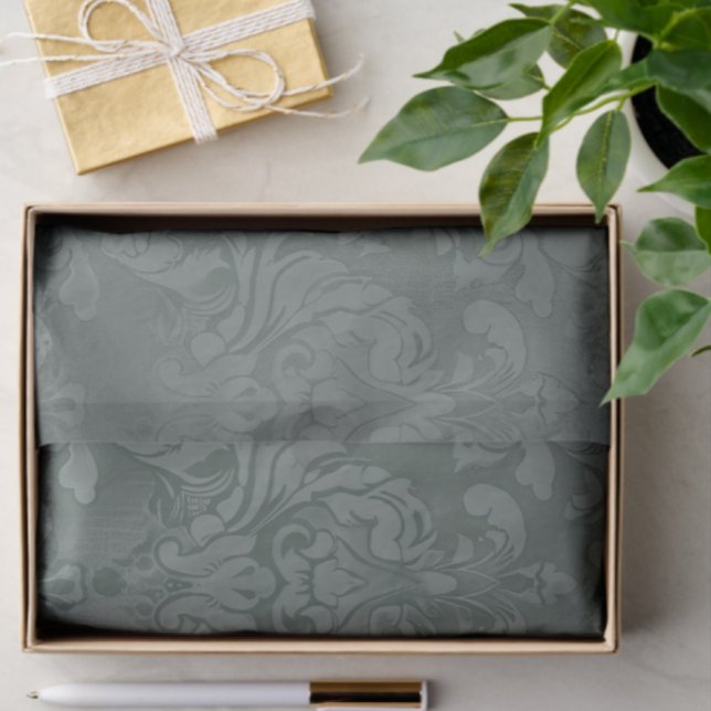 Vintage Kieferngrün Damaskus Dekoupage Seidenpapier (Tissue for gifting or crafting decoupage)