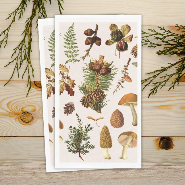 Vintage-Kieferwald-Schätze-Muster Serviette (Von Creator hochgeladen)