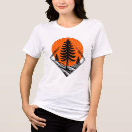 Vintage-Kieferwald-Sonnenuntergang-T-Shirt Tri-Blend Shirt