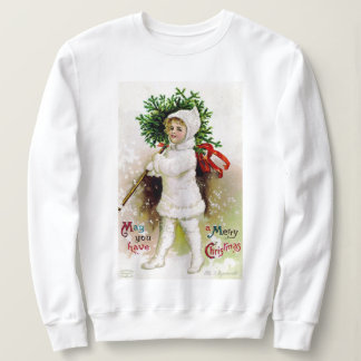 Vintage Kind mit Weihnachtsbaum-Feiertag Sweatshirt