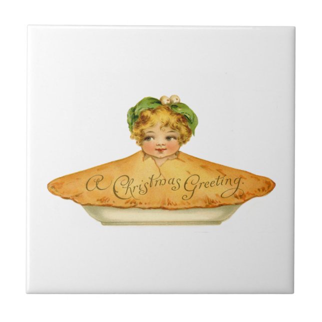 Vintage Kind & Pie Fliese (Vorderseite)