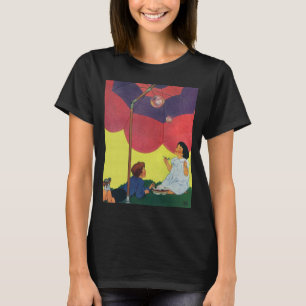 Vintage Kinder blasen unter einem Schirm T-Shirt