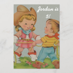 Vintage Kinder Einladung