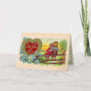 Vintage Kinder in Liebe Valentinkarte Feiertagskarte