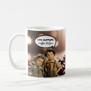 Vintage Kinder Lustiges Leben passiert  Kaffeetasse