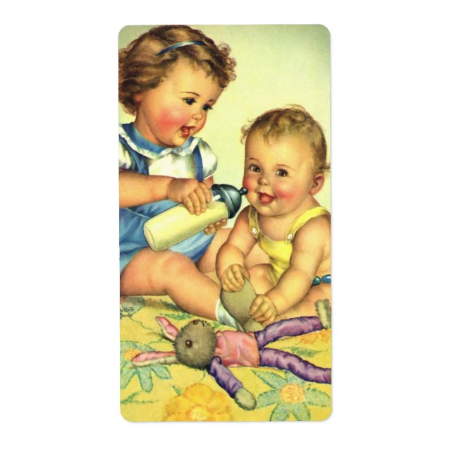 Vintage Kinder, Niedliche glückliche Kleinkinder l (Vorne)