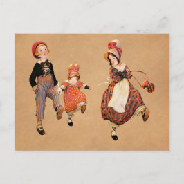 Vintage Kinder Postkarte überspringen