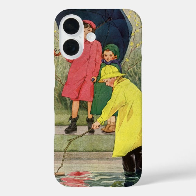 Vintage Kinder spielen in Puddles "A Rainy Day" title_seo2 (Rückseite)