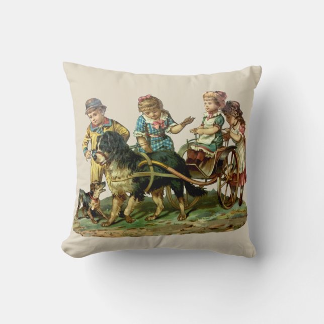 Vintage Kinder- und Hundewagen Kissen (Vorderseite)