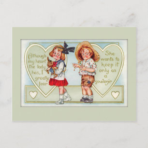 Vintage Kinder Valentine Postkarte