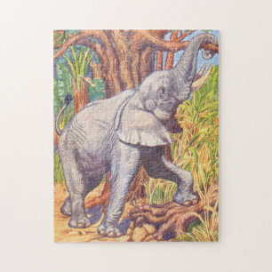 Vintage Kinderbuch zur Elefantenillustration