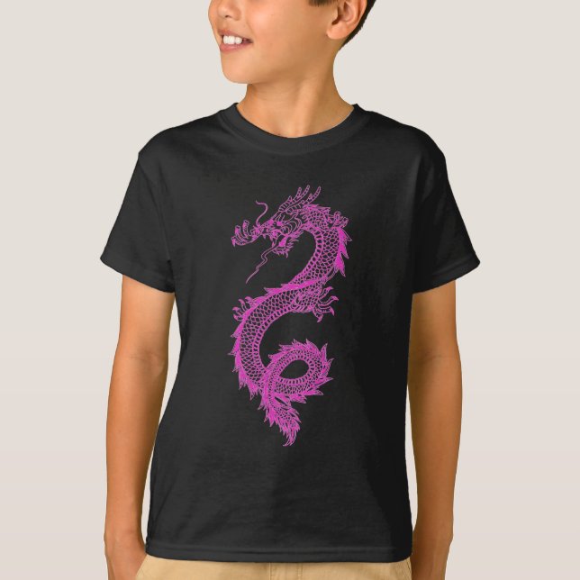Vintage Kinderchinesischen Drache-Entwurfs-Kindes T-Shirt (Vorderseite)