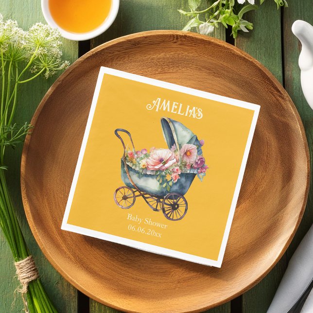 Vintage Kinderdusche Personalisiert Serviette (Von Creator hochgeladen)