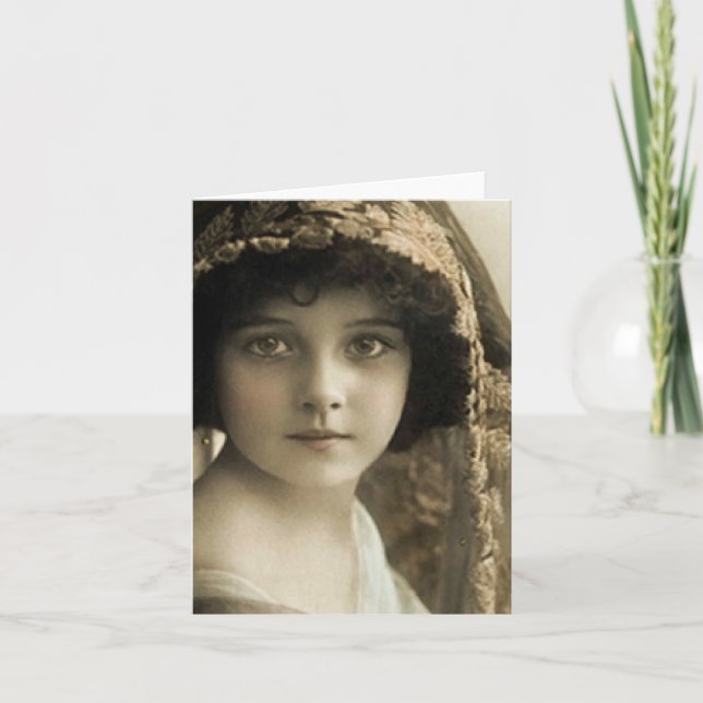 Vintage Kinderkarte Feiertagskarte (Vorderseite)