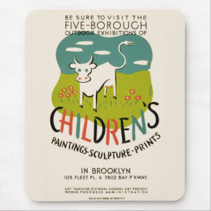 Vintage Kinderkunst Mousepad