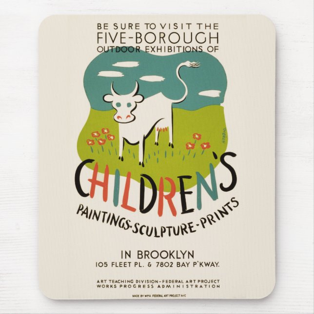 Vintage Kinderkunst Mousepad (Vorne)