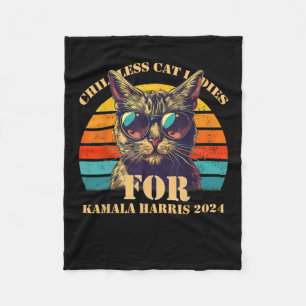 Vintage kinderlose Katzen Ladys for Kamala Harris  Fleecedecke
