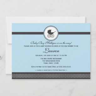 Vintage Kinderwagen Baby Shower Einladung