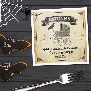 Vintage Kinderwagen Halloween Babyparty Serviette