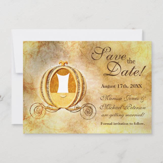 Vintage Kinderwagen Save the Date Karte (Vorderseite)