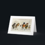 Vintage Kindly Robin Christmas Card Feiertagskarte<br><div class="desc">Vintage / Retro / Victorian Christmas card.  Robin family giving charity to poor Robin couple.  Very interesting old Christmas card!  The Kindly Robin!  A Happy Christmas to You!</div>