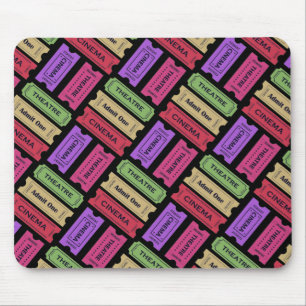 Vintage-Kino- und Theater-Ticketabschnitte-Muster Mousepad