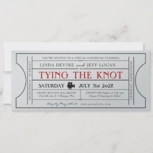 Vintage Kinofilm Hochzeitsticket Einladung