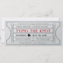 Vintage Kinofilm-Hochzeitsticket-Einladung