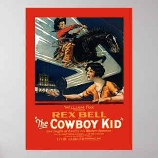 Vintage Kinowerbung Rex Bell Cowboy Kid Poster