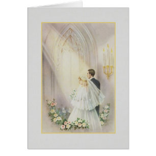 Vintage Kirchen-Hochzeits-Karte