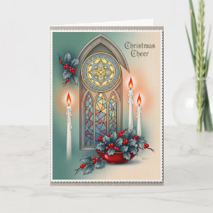 Vintage Kirchenfenster Weihnachten Christliche Kir Karte