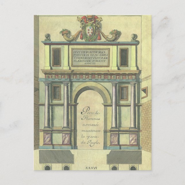 Vintage Kirchentür Eintritt Renaissance Architektu Postkarte (Vorderseite)