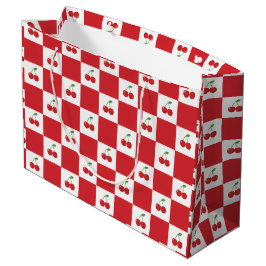 Vintage-Kirsch-Gingham: Coquette & Cottagecore Große Geschenktüte